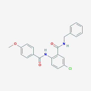 molecular formula C22H19ClN2O3 B505105 N-benzyl-5-chloro-2-[(4-methoxybenzoyl)amino]benzamide 