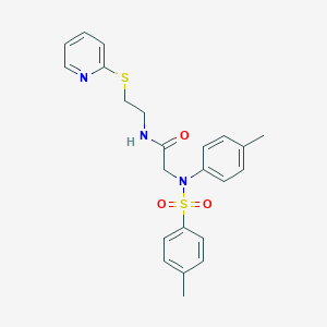 molecular formula C23H25N3O3S2 B5051096 N~2~-(4-methylphenyl)-N~2~-[(4-methylphenyl)sulfonyl]-N~1~-[2-(2-pyridinylthio)ethyl]glycinamide 