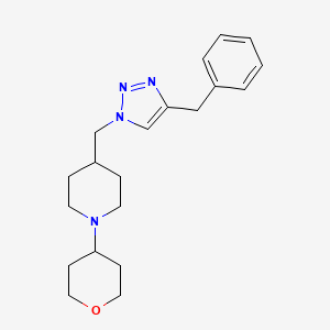 molecular formula C20H28N4O B5051098 4-[(4-benzyl-1H-1,2,3-triazol-1-yl)methyl]-1-(tetrahydro-2H-pyran-4-yl)piperidine 