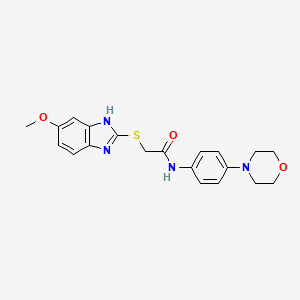 2-[(5-methoxy-1H-benzimidazol-2-yl)thio]-N-[4-(4-morpholinyl)phenyl]acetamide