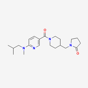molecular formula C21H32N4O2 B5051143 1-{[1-({6-[isobutyl(methyl)amino]-3-pyridinyl}carbonyl)-4-piperidinyl]methyl}-2-pyrrolidinone 