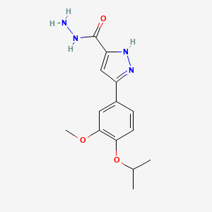 molecular formula C14H18N4O3 B5051147 3-(4-isopropoxy-3-methoxyphenyl)-1H-pyrazole-5-carbohydrazide 