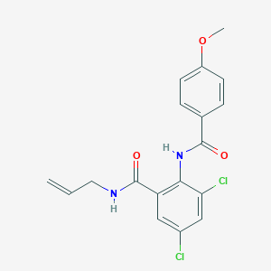 molecular formula C18H16Cl2N2O3 B505116 N-allyl-3,5-dichloro-2-[(4-methoxybenzoyl)amino]benzamide 