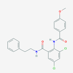 3,5-dichloro-2-[(4-methoxybenzoyl)amino]-N-(2-phenylethyl)benzamide