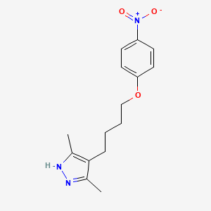 molecular formula C15H19N3O3 B5051193 3,5-dimethyl-4-[4-(4-nitrophenoxy)butyl]-1H-pyrazole 