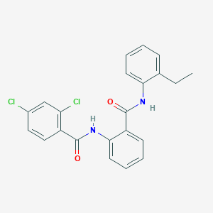 molecular formula C22H18Cl2N2O2 B505120 2,4-dichloro-N-{2-[(2-ethylanilino)carbonyl]phenyl}benzamide 