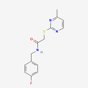 molecular formula C14H14FN3OS B5051208 N-(4-fluorobenzyl)-2-[(4-methyl-2-pyrimidinyl)thio]acetamide 