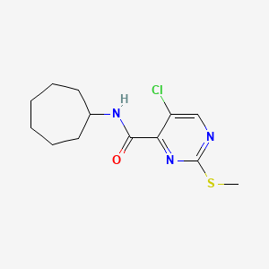 molecular formula C13H18ClN3OS B5051258 5-chloro-N-cycloheptyl-2-(methylthio)pyrimidine-4-carboxamide 