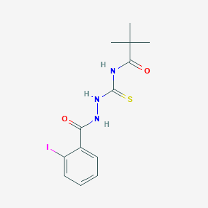 molecular formula C13H16IN3O2S B5051263 N-{[2-(2-iodobenzoyl)hydrazino]carbonothioyl}-2,2-dimethylpropanamide 