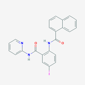 molecular formula C23H16IN3O2 B505127 N-{4-iodo-2-[(2-pyridinylamino)carbonyl]phenyl}-1-naphthamide 