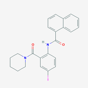 molecular formula C23H21IN2O2 B505129 N-[4-iodo-2-(1-piperidinylcarbonyl)phenyl]-1-naphthamide 