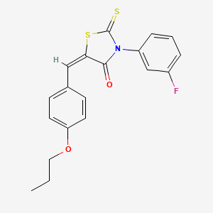 molecular formula C19H16FNO2S2 B5051303 3-(3-fluorophenyl)-5-(4-propoxybenzylidene)-2-thioxo-1,3-thiazolidin-4-one 
