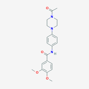 molecular formula C21H25N3O4 B5051311 N-[4-(4-acetyl-1-piperazinyl)phenyl]-3,4-dimethoxybenzamide 