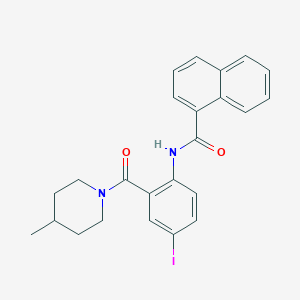 molecular formula C24H23IN2O2 B505132 N-{4-iodo-2-[(4-methyl-1-piperidinyl)carbonyl]phenyl}-1-naphthamide 