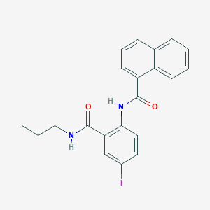 molecular formula C21H19IN2O2 B505135 N-{4-iodo-2-[(propylamino)carbonyl]phenyl}-1-naphthamide 