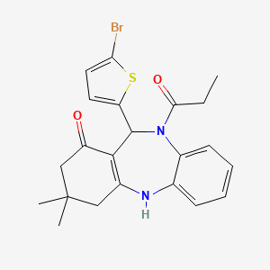 11-(5-bromo-2-thienyl)-3,3-dimethyl-10-propionyl-2,3,4,5,10,11-hexahydro-1H-dibenzo[b,e][1,4]diazepin-1-one