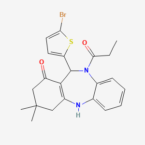 molecular formula C22H23BrN2O2S B5051350 11-(5-bromo-2-thienyl)-3,3-dimethyl-10-propionyl-2,3,4,5,10,11-hexahydro-1H-dibenzo[b,e][1,4]diazepin-1-one 