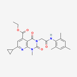 molecular formula C25H28N4O5 B5051358 ethyl 7-cyclopropyl-3-[2-(mesitylamino)-2-oxoethyl]-1-methyl-2,4-dioxo-1,2,3,4-tetrahydropyrido[2,3-d]pyrimidine-5-carboxylate 