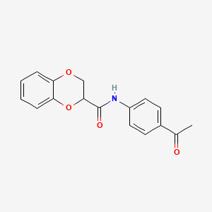 molecular formula C17H15NO4 B5051369 N-(4-acetylphenyl)-2,3-dihydro-1,4-benzodioxine-2-carboxamide 