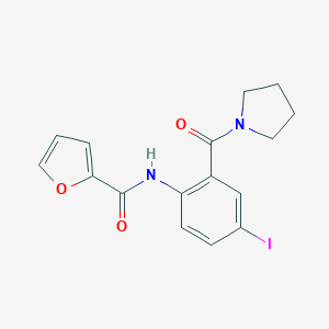 molecular formula C16H15IN2O3 B505137 N-[4-iodo-2-(1-pyrrolidinylcarbonyl)phenyl]-2-furamide 