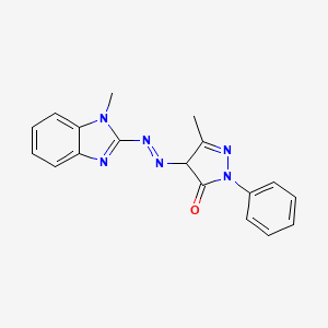 molecular formula C18H16N6O B5051390 5-methyl-4-[(1-methyl-1H-benzimidazol-2-yl)diazenyl]-2-phenyl-2,4-dihydro-3H-pyrazol-3-one 