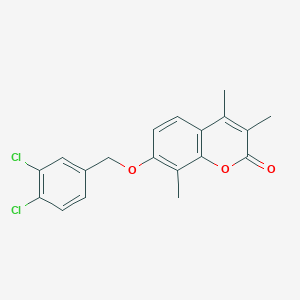 molecular formula C19H16Cl2O3 B5051419 7-[(3,4-dichlorobenzyl)oxy]-3,4,8-trimethyl-2H-chromen-2-one 