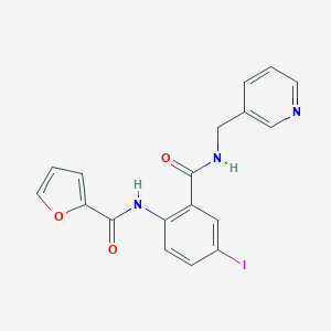 molecular formula C18H14IN3O3 B505142 N-(4-iodo-2-{[(3-pyridinylmethyl)amino]carbonyl}phenyl)-2-furamide 