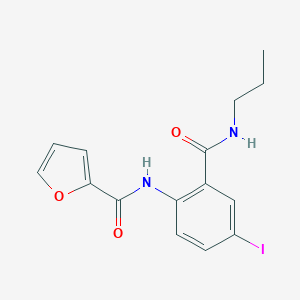 molecular formula C15H15IN2O3 B505143 N-{4-iodo-2-[(propylamino)carbonyl]phenyl}-2-furamide 