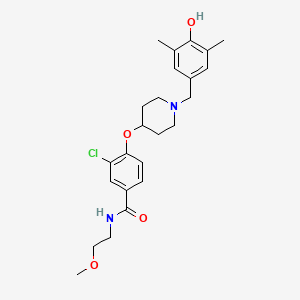 molecular formula C24H31ClN2O4 B5051433 3-chloro-4-{[1-(4-hydroxy-3,5-dimethylbenzyl)-4-piperidinyl]oxy}-N-(2-methoxyethyl)benzamide 