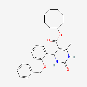 molecular formula C27H32N2O4 B5051441 cyclooctyl 4-[2-(benzyloxy)phenyl]-6-methyl-2-oxo-1,2,3,4-tetrahydro-5-pyrimidinecarboxylate 