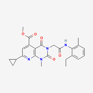 molecular formula C24H26N4O5 B5051458 methyl 7-cyclopropyl-3-{2-[(2-ethyl-6-methylphenyl)amino]-2-oxoethyl}-1-methyl-2,4-dioxo-1,2,3,4-tetrahydropyrido[2,3-d]pyrimidine-5-carboxylate 
