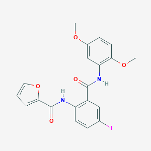 molecular formula C20H17IN2O5 B505146 N-{2-[(2,5-dimethoxyanilino)carbonyl]-4-iodophenyl}-2-furamide 