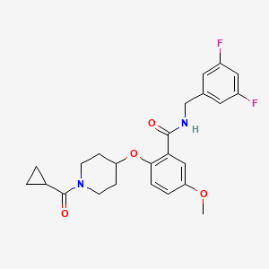 molecular formula C24H26F2N2O4 B5051480 2-{[1-(cyclopropylcarbonyl)-4-piperidinyl]oxy}-N-(3,5-difluorobenzyl)-5-methoxybenzamide 