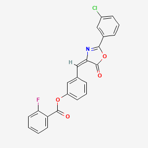 molecular formula C23H13ClFNO4 B5051486 3-{[2-(3-chlorophenyl)-5-oxo-1,3-oxazol-4(5H)-ylidene]methyl}phenyl 2-fluorobenzoate 