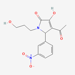 molecular formula C15H16N2O6 B5051506 4-acetyl-3-hydroxy-1-(3-hydroxypropyl)-5-(3-nitrophenyl)-1,5-dihydro-2H-pyrrol-2-one 