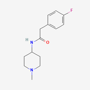 molecular formula C14H19FN2O B5051525 2-(4-fluorophenyl)-N-(1-methyl-4-piperidinyl)acetamide 