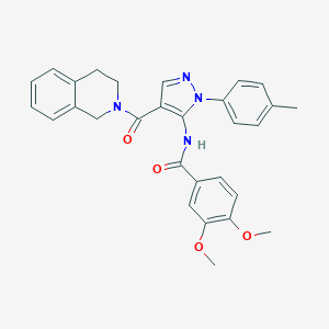 molecular formula C29H28N4O4 B505153 N-[4-(3,4-dihydro-2(1H)-isoquinolinylcarbonyl)-1-(4-methylphenyl)-1H-pyrazol-5-yl]-3,4-dimethoxybenzamide 