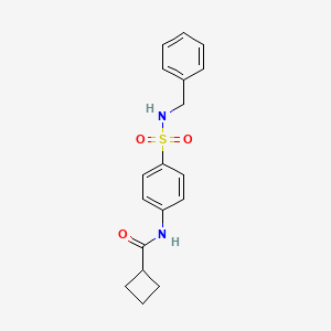 molecular formula C18H20N2O3S B5051533 N-{4-[(benzylamino)sulfonyl]phenyl}cyclobutanecarboxamide 