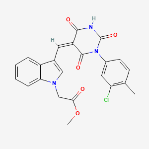 methyl (3-{[1-(3-chloro-4-methylphenyl)-2,4,6-trioxotetrahydro-5(2H)-pyrimidinylidene]methyl}-1H-indol-1-yl)acetate