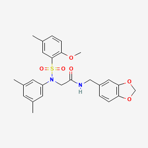 N~1~-(1,3-benzodioxol-5-ylmethyl)-N~2~-(3,5-dimethylphenyl)-N~2~-[(2-methoxy-5-methylphenyl)sulfonyl]glycinamide