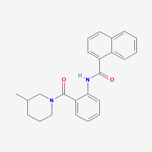 molecular formula C24H24N2O2 B505157 N-{2-[(3-methyl-1-piperidinyl)carbonyl]phenyl}-1-naphthamide 