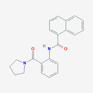molecular formula C22H20N2O2 B505159 N-[2-(1-pyrrolidinylcarbonyl)phenyl]-1-naphthamide 