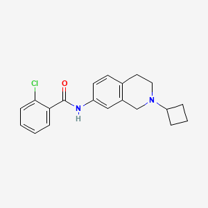 molecular formula C20H21ClN2O B5051598 2-chloro-N-(2-cyclobutyl-1,2,3,4-tetrahydro-7-isoquinolinyl)benzamide 