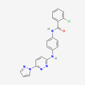 2-chloro-N-(4-{[6-(1H-pyrazol-1-yl)-3-pyridazinyl]amino}phenyl)benzamide