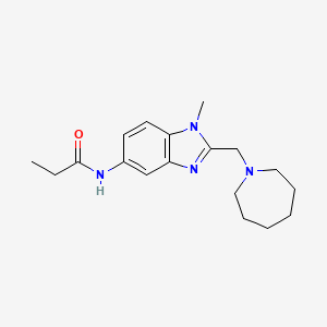 molecular formula C18H26N4O B5051622 N-[2-(1-azepanylmethyl)-1-methyl-1H-benzimidazol-5-yl]propanamide 