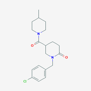 molecular formula C19H25ClN2O2 B5051635 1-(4-chlorobenzyl)-5-[(4-methyl-1-piperidinyl)carbonyl]-2-piperidinone 