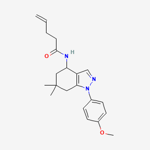 molecular formula C21H27N3O2 B5051648 N-[1-(4-methoxyphenyl)-6,6-dimethyl-4,5,6,7-tetrahydro-1H-indazol-4-yl]-4-pentenamide 