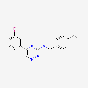 molecular formula C19H19FN4 B5051653 N-(4-ethylbenzyl)-5-(3-fluorophenyl)-N-methyl-1,2,4-triazin-3-amine 