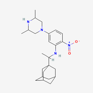 molecular formula C24H36N4O2 B5051666 N-[1-(1-adamantyl)ethyl]-5-(3,5-dimethyl-1-piperazinyl)-2-nitroaniline 