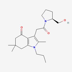 molecular formula C21H32N2O3 B5051673 3-{2-[(2S)-2-(hydroxymethyl)-1-pyrrolidinyl]-2-oxoethyl}-2,6,6-trimethyl-1-propyl-1,5,6,7-tetrahydro-4H-indol-4-one 